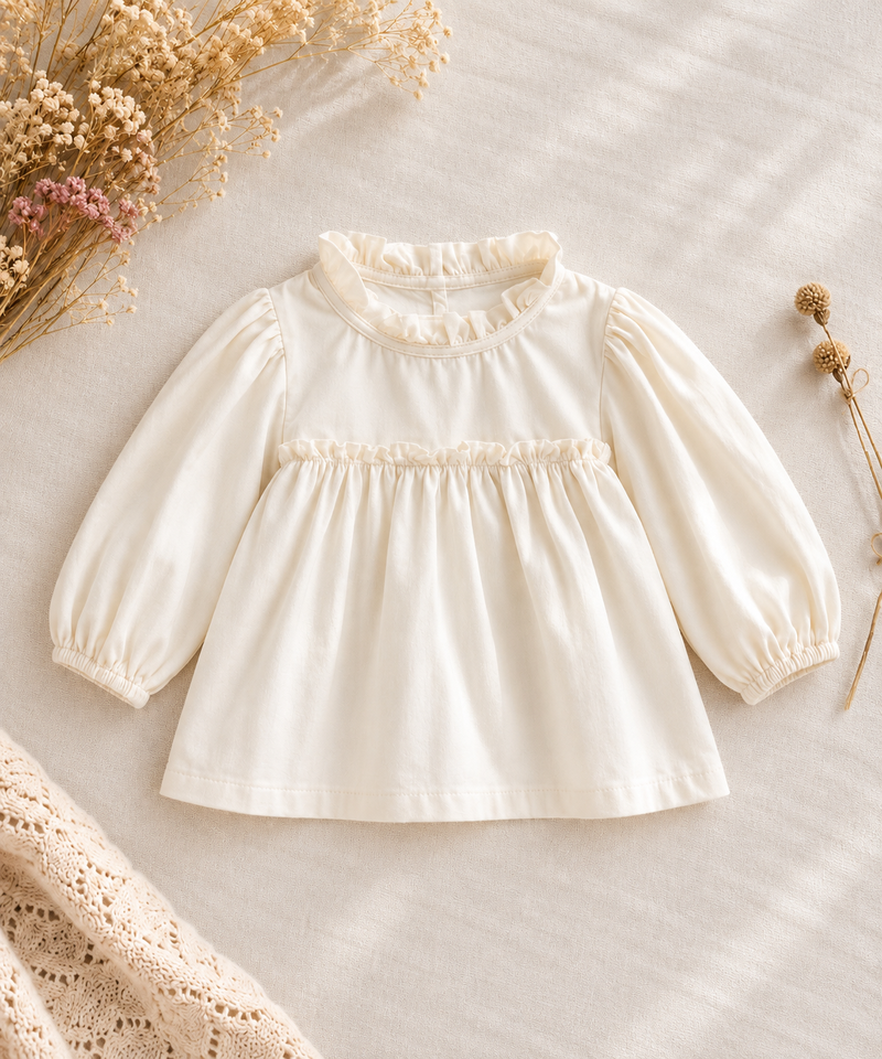 Chargez l'image dans la visionneuse de la galerie, Blouse Floralie bébé fille en coton – Automne-Hiver
