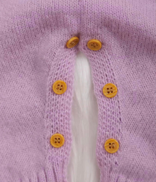 Combinaison bébé fille en tricot doux lilas brodée