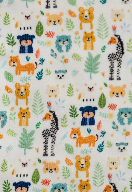 Barboteuse bébé garçon coton bio motif animaux amusants – Kaki Lilas