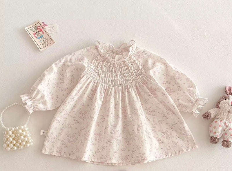 Chargez l'image dans la visionneuse de la galerie, Robe pour filles rose 100% coton fille manches longues – Kali
