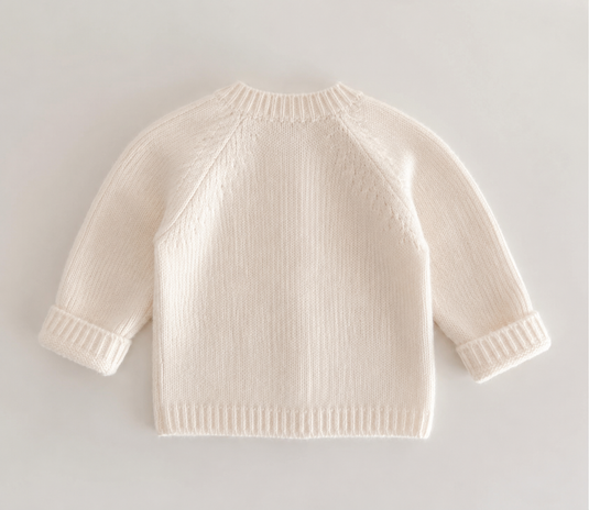 Timeless ivory knit cardigan for babies and girls – Fall-Winter