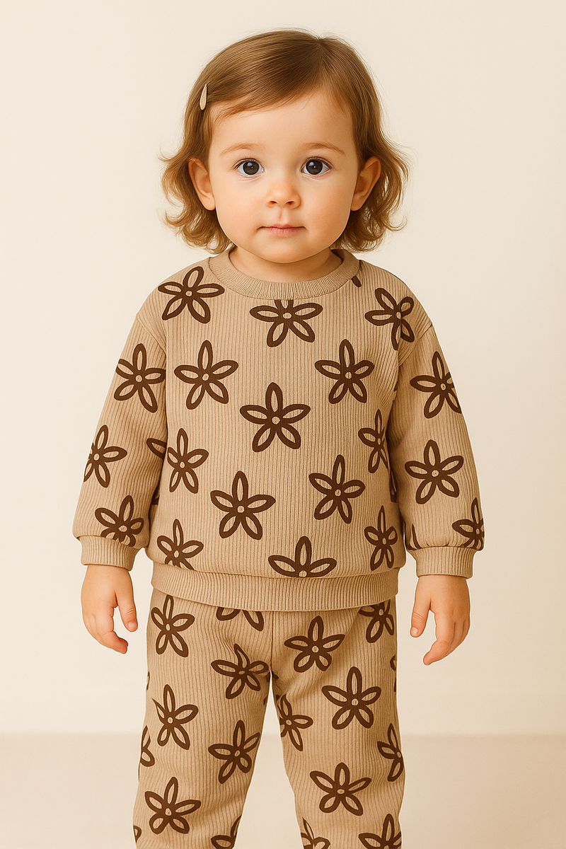 Chargez l'image dans la visionneuse de la galerie, Ensemble fille 2 pièces fleurs automne-hiver – Kali - Boutique Kaki Lilas
