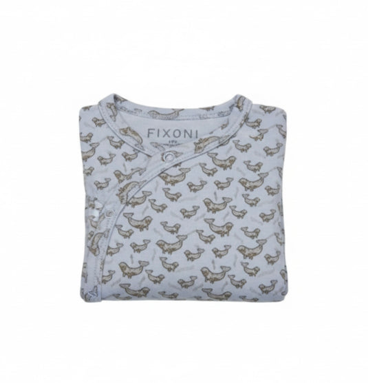 Fixoni Whale Boy's Pajamas - Fog Blue