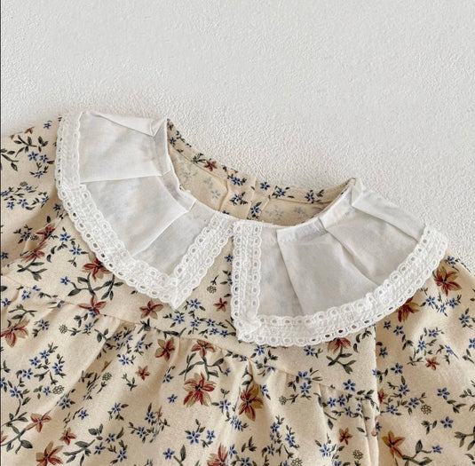 Baby girl pink floral soft cotton romper – Kali
