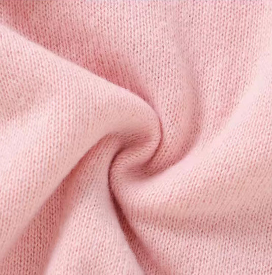 Combinaison bébé fille en tricot rose à broderies florales - Pré-commande