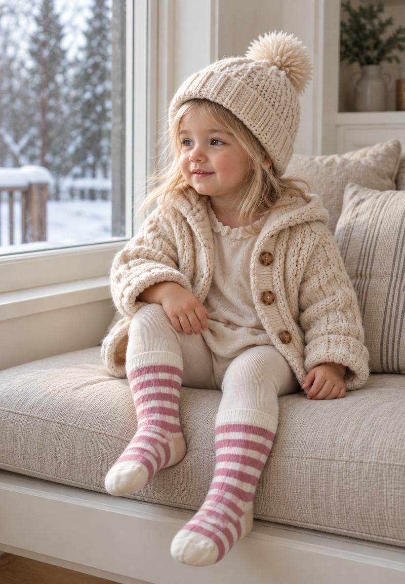 Chargez l'image dans la visionneuse de la galerie, Chaussettes d’hiver doublées pour enfant 100% coton
