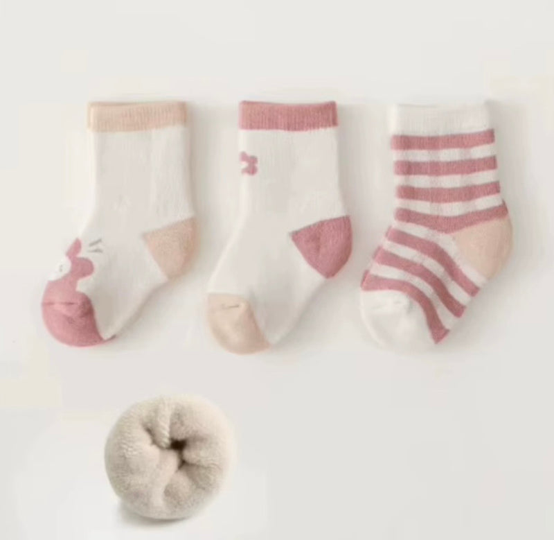 Chargez l'image dans la visionneuse de la galerie, Chaussettes d’hiver doublées pour enfant 100% coton
