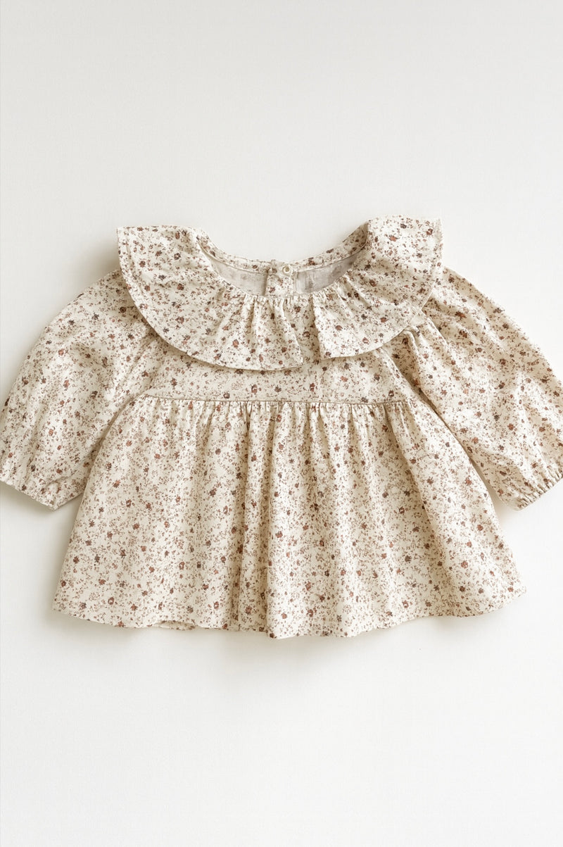 Chargez l'image dans la visionneuse de la galerie, Chemise bébé imprimée fleurs – Blush - Boutique Kaki Lilas
