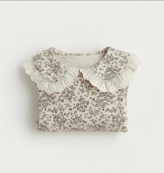 Barboteuse bébé fille à fleurs brunes en coton doux – Kali