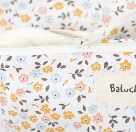 Handmade cosmetic bag medium size small flowers