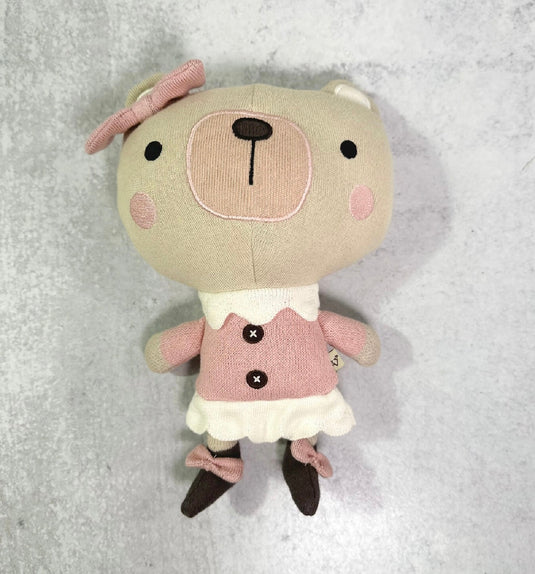 Handmade organic cotton plush Frankie Bear and Nurse Bear 