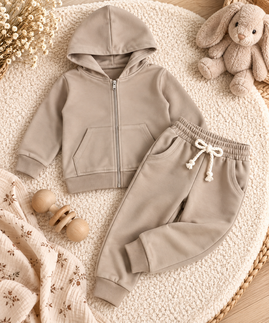 Ensemble deux pièces unisexe à capuche en coton – Automne-Hiver
