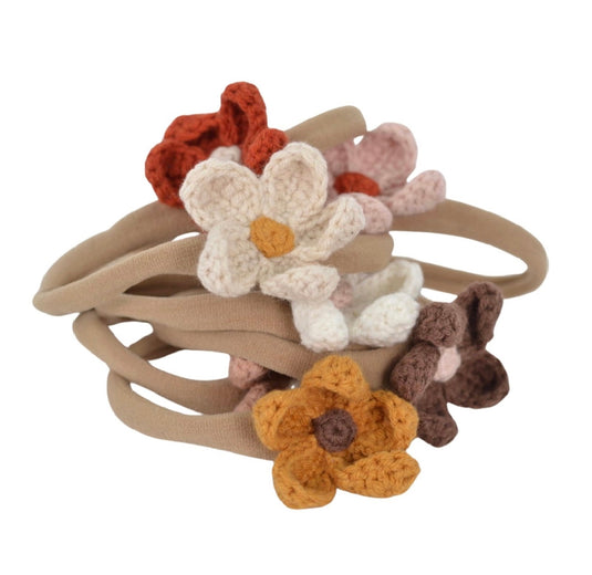 Bandeau bébé fleuri fait main