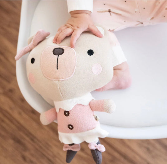 Handmade organic cotton plush Frankie Bear and Nurse Bear 