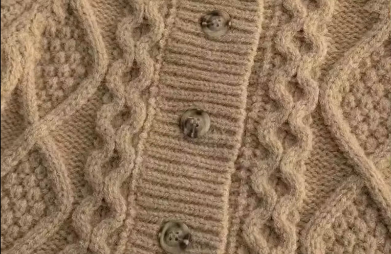 Chargez l'image dans la visionneuse de la galerie, Cardigan filles automne-hiver tricot café et marron – Kali
