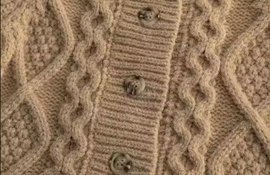 Cardigan filles automne-hiver tricot café et marron – Kali