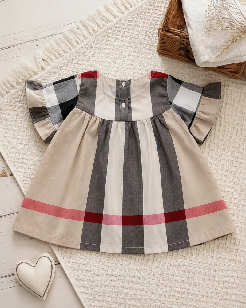 Load image into Gallery viewer, Baby girls' British-style checked dress – Autumn-Winter
