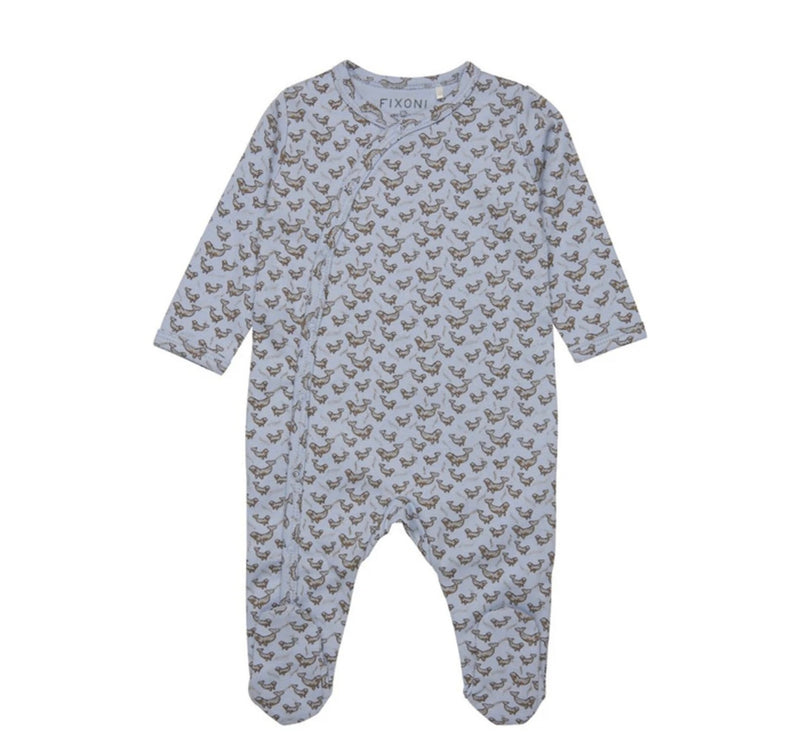 Load image into Gallery viewer, Fixoni Whale Boy's Pajamas - Fog Blue
