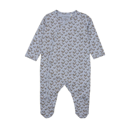 Fixoni Whale Boy's Pajamas - Fog Blue