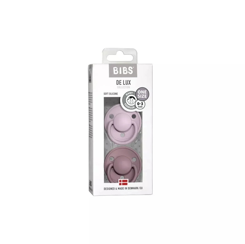 Chargez l'image dans la visionneuse de la galerie, Paquet contenant deux suces Bibs en silicone couleur Heather et Dusky lilas - Boutique Kaki Lilas

