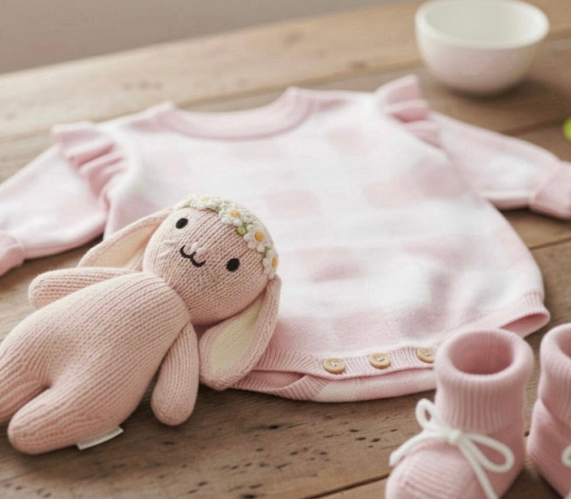 Chargez l'image dans la visionneuse de la galerie, Barboteuse bébé fille en coton doux à manches longues
