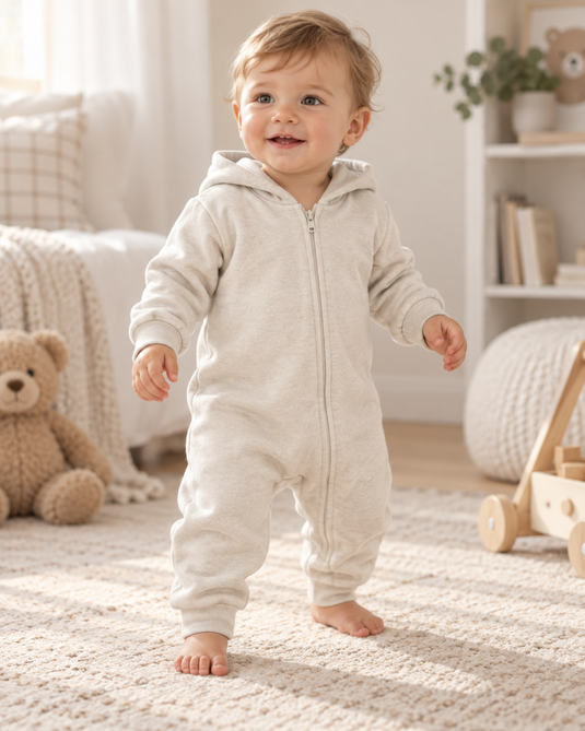 Combinaison bébé en coton manches longues zippée unisexe– Kali