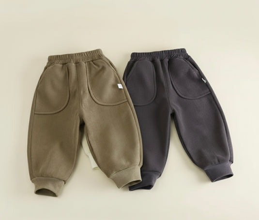Boys' velvet trousers – Khaki lilac