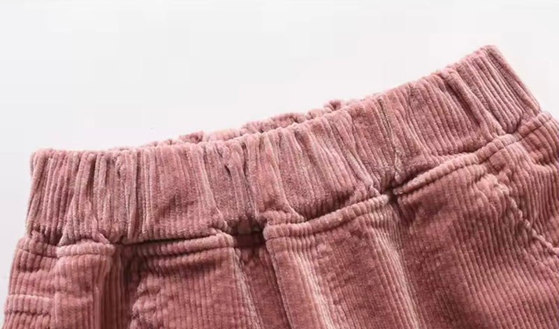 Chargez l'image dans la visionneuse de la galerie, Pantalons pour filles en velours côtelé motif lapin – Kali
