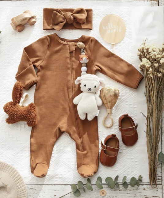 Baby girl's soft cotton long-sleeved romper – Kali