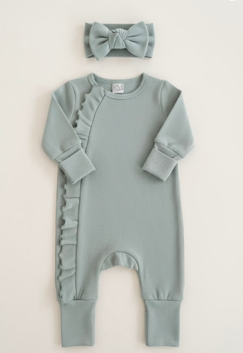 Chargez l'image dans la visionneuse de la galerie, Combinaison bébé fille avec bandeau en coton doux – Kali
