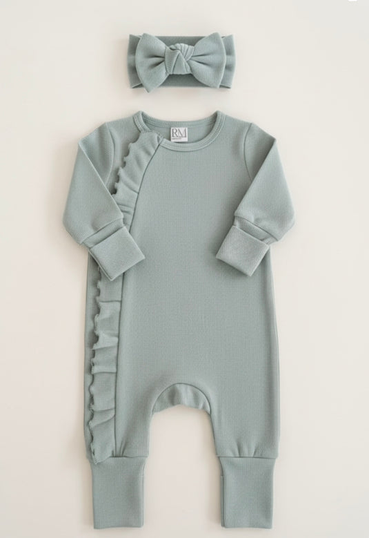 Combinaison bébé fille avec bandeau en coton doux – Kali