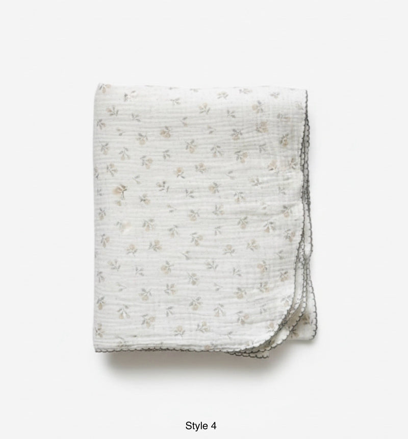 Load image into Gallery viewer, Vintage floral baby muslin 100% cotton – Khaki Lilac

