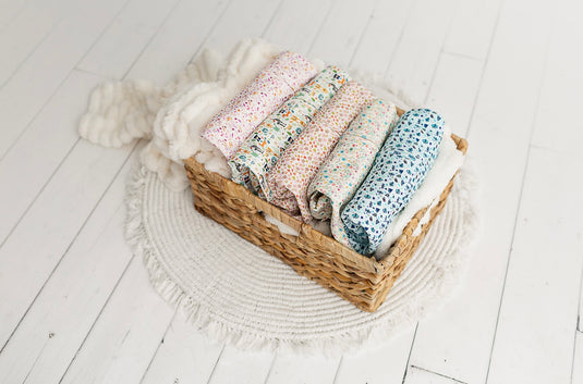 Barboteuse bébé fille coton bio motif petites fleurs – Kaki Lilas