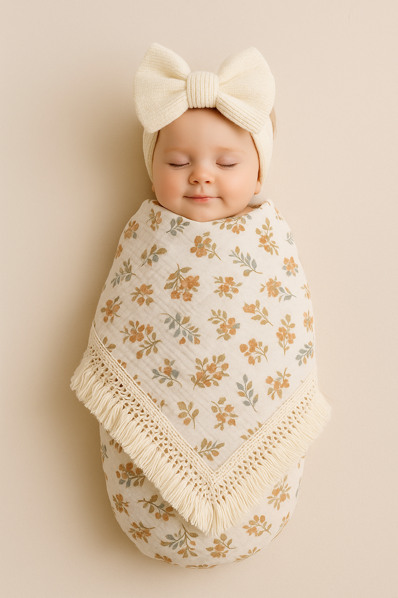 Chargez l'image dans la visionneuse de la galerie, Mousseline bébé 100 % coton à motifs – Kali - Boutique Kaki Lilas
