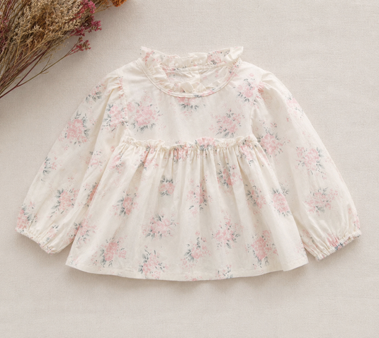 Blouse Floralie bébé fille en coton – Automne-Hiver