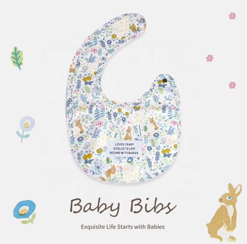 Chargez l'image dans la visionneuse de la galerie, Bavoir bébé en coton motif fleuri – Kali - Boutique Kaki Lilas
