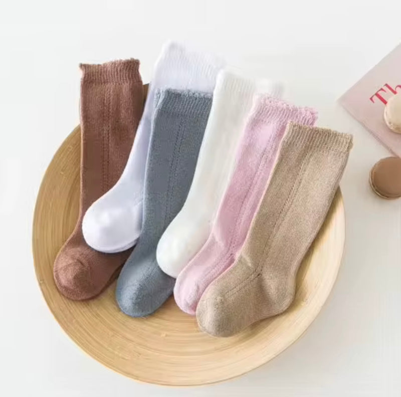 Chargez l'image dans la visionneuse de la galerie, Chaussettes hautes bébé fille coton doux – automne – Kali - Boutique Kaki Lilas
