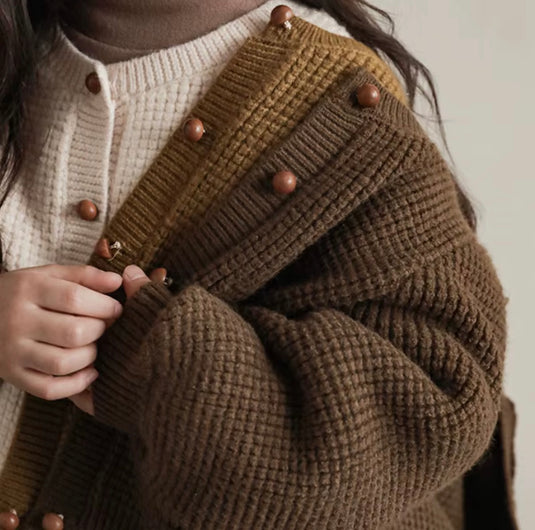 Cardigan bébé fille vintage en tricot doux pour Kali
