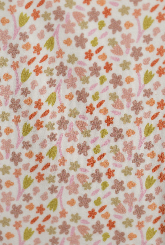 Barboteuse bébé fille en coton bio motif floral rose et lime – Kaki Lilas