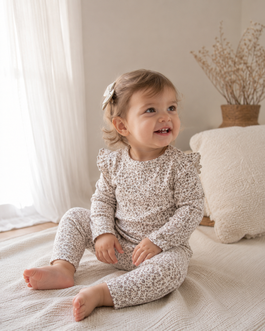 3-piece floral spring baby girl set – Kali