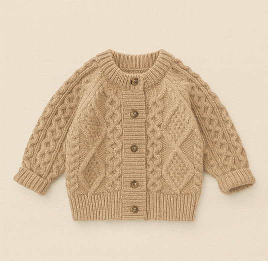 Cardigan filles automne-hiver tricot café et marron – Kali