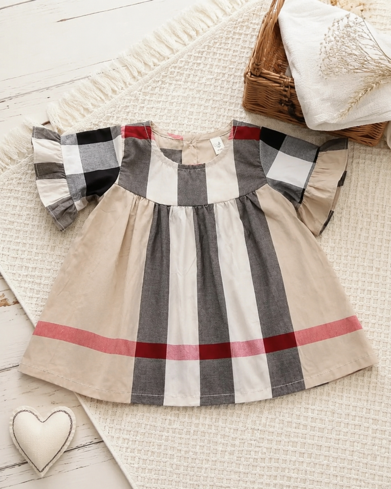 Load image into Gallery viewer, Baby girls' British-style checked dress – Autumn-Winter
