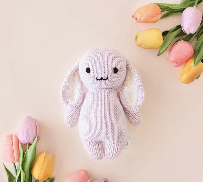 Chargez l'image dans la visionneuse de la galerie, Peluche - Bébé lapin lilas - Cuddle + Kind - Boutique Kaki Lilas
