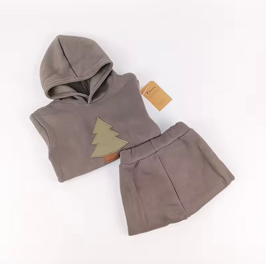 Ensemble bébé et enfant à capuche – Sapin - Pré-commande