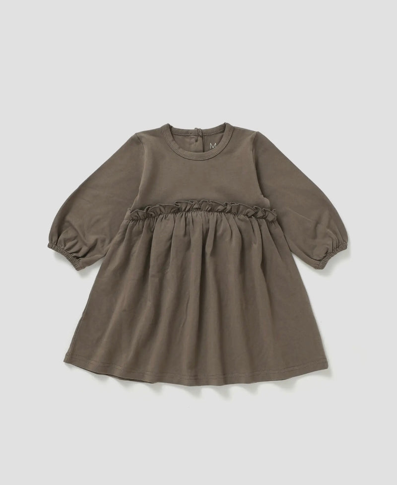 Load image into Gallery viewer, Robe en jersey à manches longues Walnut coton bio - Boutique Kaki Lilas

