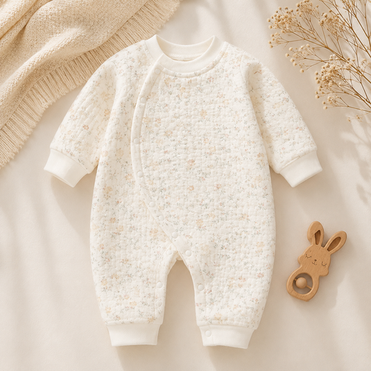 Unisex bunny print fleece and cotton onesie – Autumn-Winter