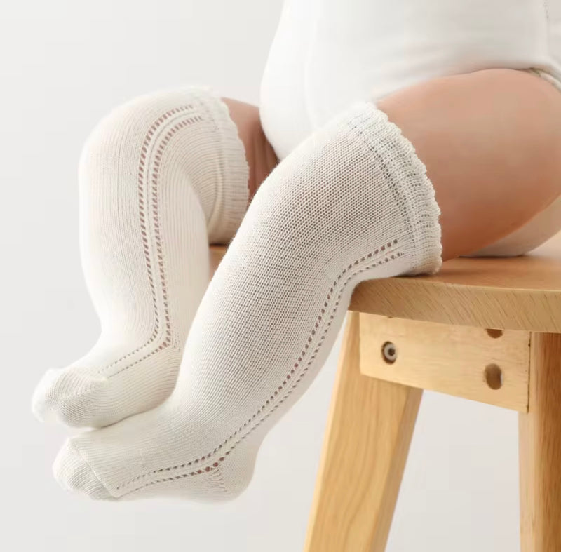 Chargez l'image dans la visionneuse de la galerie, Chaussettes hautes bébé fille coton doux – automne – Kali - Boutique Kaki Lilas
