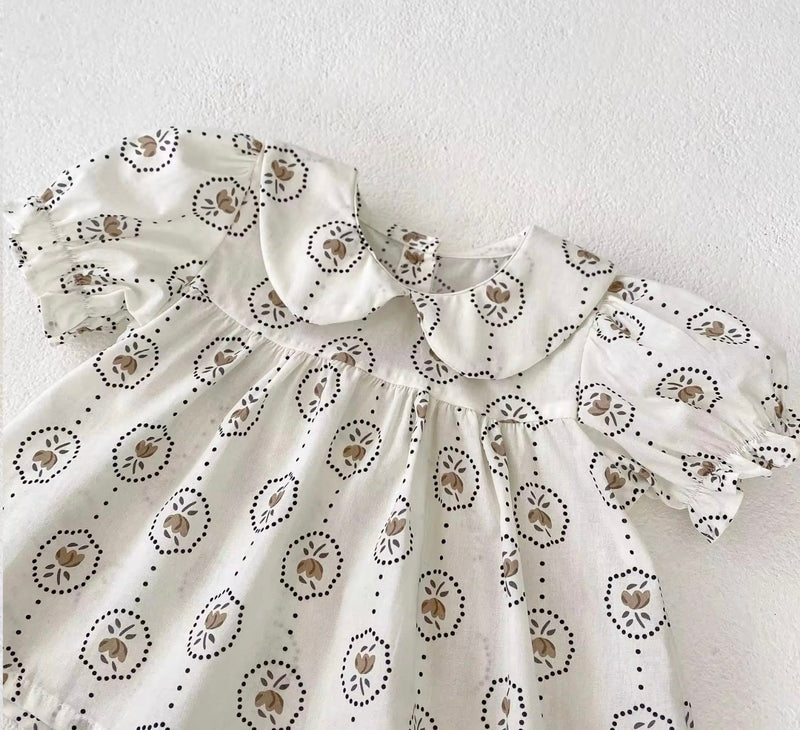 Load image into Gallery viewer, Baby girls' summer floral dot romper
