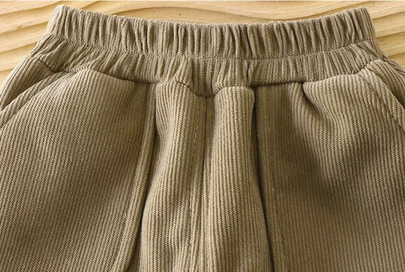 Load image into Gallery viewer, Boys' velvet trousers – Khaki lilac
