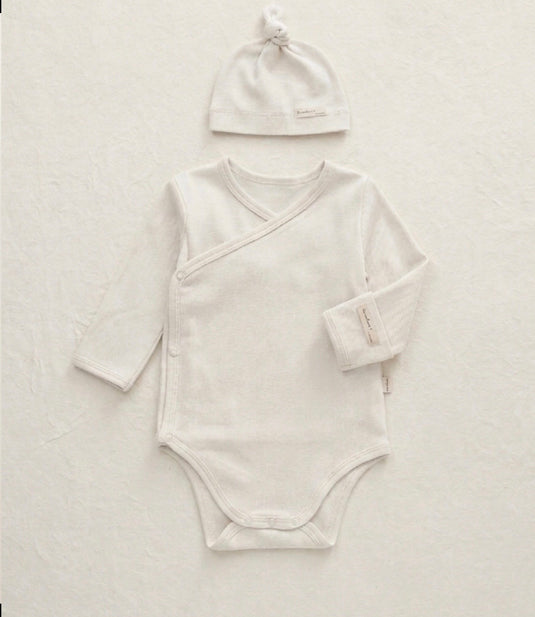 Organic cotton baby grow with hat